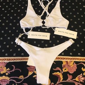 White Fox Swim bikini top and bottom